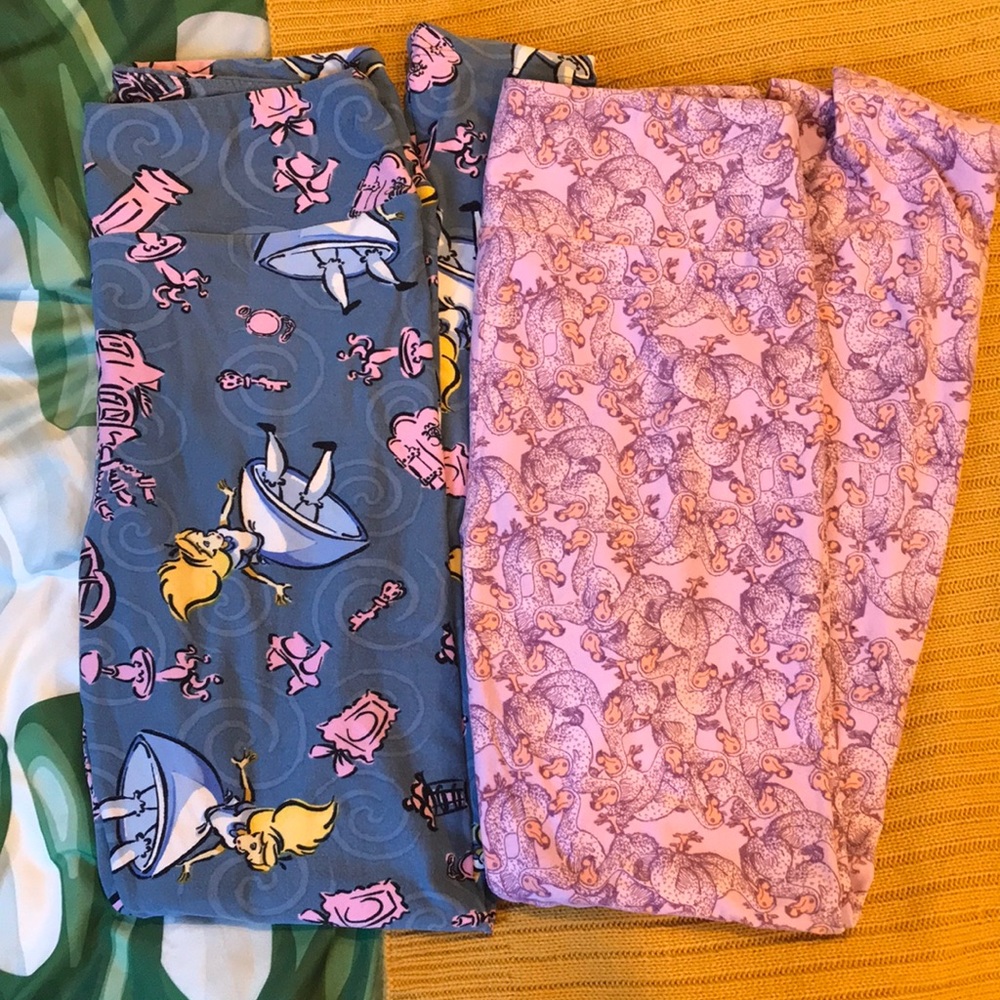 SOLD Lularoe Alice in Wonderland Leggings Set of 2